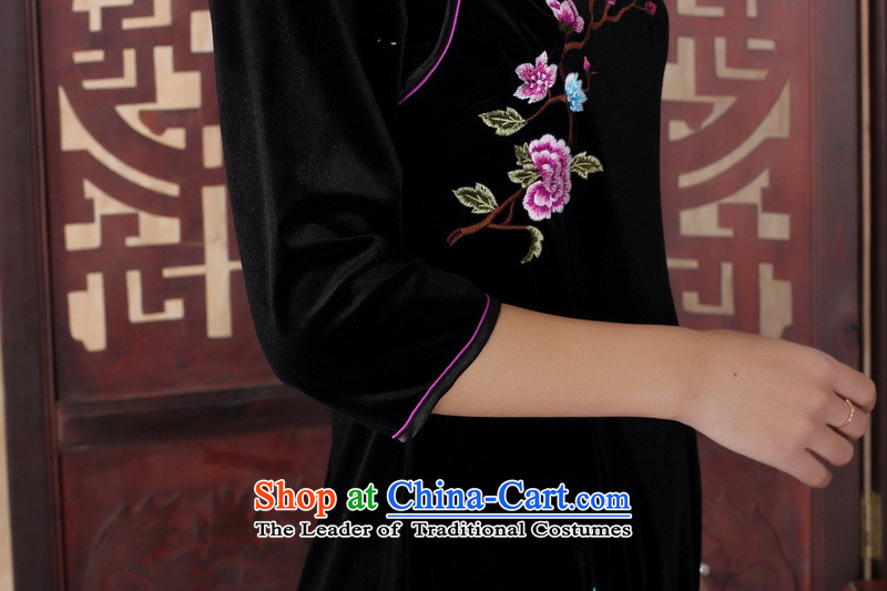 September Girl Store* cuff cheongsam dress temperament Fall/Winter Collections Stylish retro large gold velour mother dress SRZX0016 XXL picture, prices, brand platters! The elections are supplied in the national character of distribution, so action, buy now enjoy more preferential! As soon as possible.