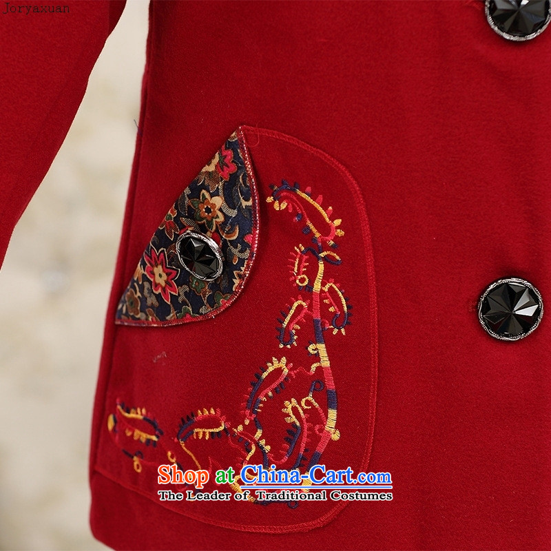 Web soft clothes with new autumn 2015 Mother Women's clothes? Short jacket, wool and old age 40-50 large embroidered clothes, wine red XL, Jacob (joryaxuan Cheuk-hsuan) , , , shopping on the Internet