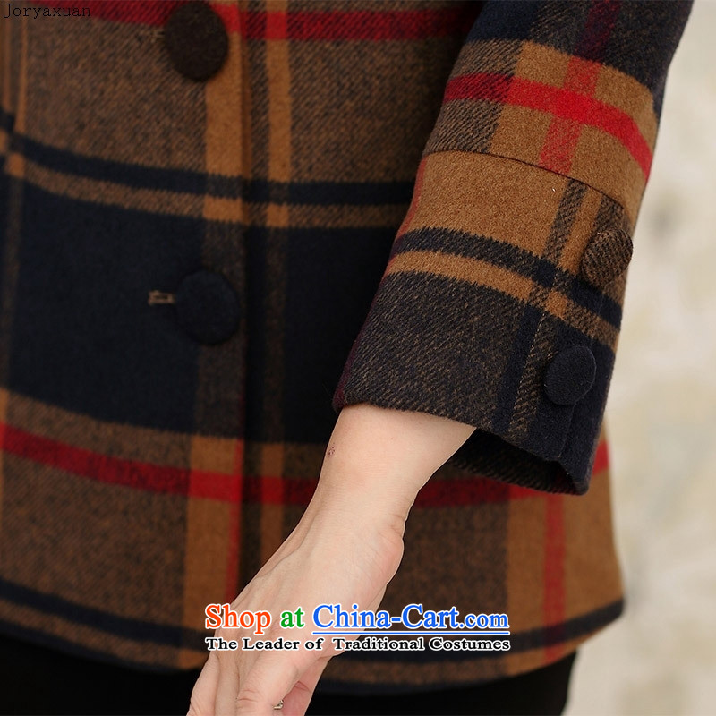 Web soft trappings of older women's autumn and winter new grid gross? boxed long-sleeved jacket mother short of older persons with dark blue XXL, spring and autumn Cheuk-yan xuan ya (joryaxuan) , , , shopping on the Internet
