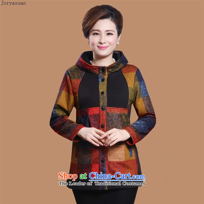 In 2015 Apparel soft web of older women's autumn and winter jackets for larger windbreaker elderly mother replacing autumn casual jacket coat red checkered 3XL, Cheuk-yan xuan ya (joryaxuan) , , , shopping on the Internet