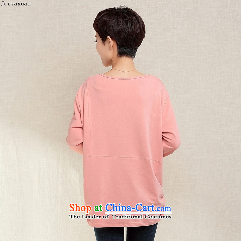 Web soft clothes middle-aged moms with large load autumn 2015 women aged 30-40 in the long Spring and Autumn loose cotton long-sleeved T-shirt female grass green XXXL, Cheuk-yan xuan ya (joryaxuan) , , , shopping on the Internet