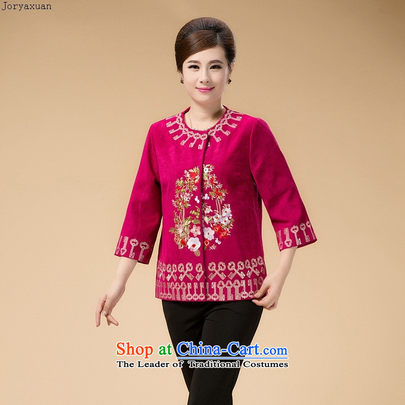 Web soft clothes in 2015 new Older Women Tang dynasty mother fall short of the jacket embroidered with middle-aged 7 to the maximum number of red sleeved XXXL, Cheuk-yan xuan ya (joryaxuan) , , , shopping on the Internet