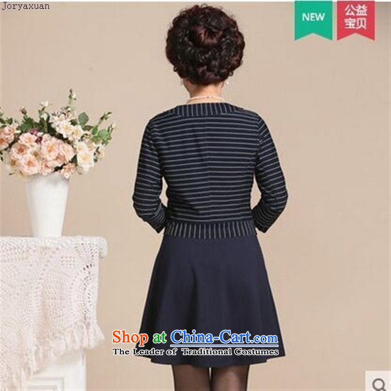 Web soft clothes in the autumn of 2015, older women's two-piece set skirt Korean mother aged 40-50 with stylish Sau San dresses blue , L, Zhou Xuan Ya (joryaxuan) , , , shopping on the Internet