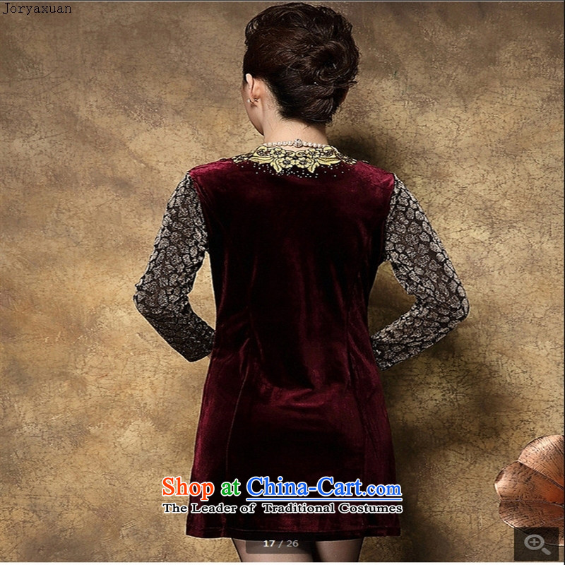 New clothes soft web velvet Kim in spring and autumn women older replacing middle-aged moms long-sleeved forming the Load Graphics thin black XXXL, skirts Cheuk-yan xuan ya (joryaxuan) , , , shopping on the Internet