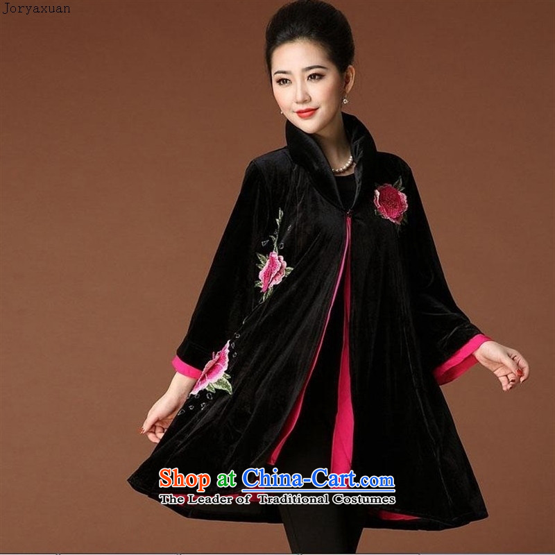 Web soft clothes in 2015 new older jacket embroidered velvet Kim velvet jacket in middle-aged moms with larger female flowers in spring and autumn beige XXL, loaded Cheuk-ya Xuan (joryaxuan) , , , shopping on the Internet
