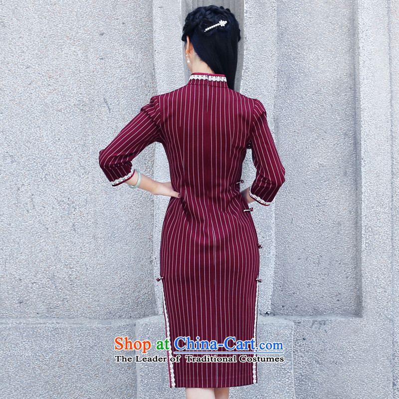 After the new improved wind 2015 daily long-sleeved cheongsam dress autumn retro improved cheongsam dress 6109 6109 RED M ruyi wind shopping on the Internet has been pressed.