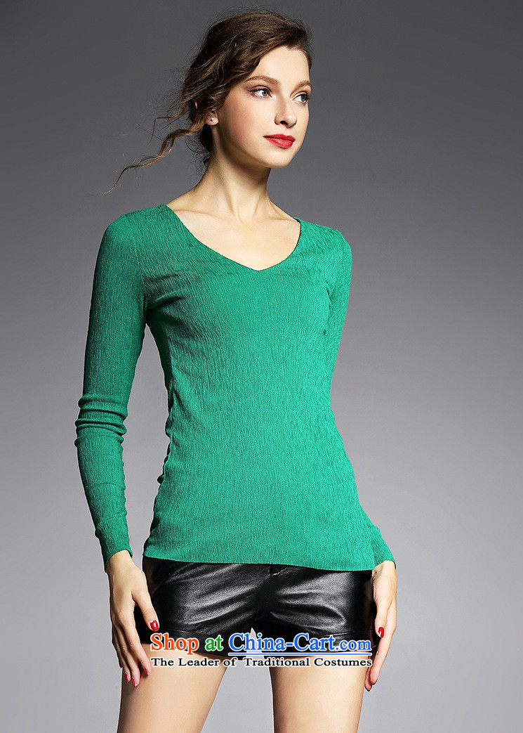 The European station 2015 Autumn Hami new for women V-neck shirt hem Pressure forming the long-sleeved shirt wild Sau San, black S pictures, YN11033 price, brand platters! The elections are supplied in the national character of distribution, so action, buy now enjoy more preferential! As soon as possible.