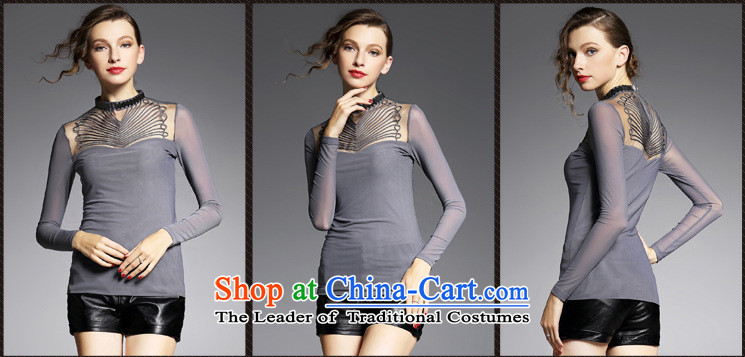 The European station 2015 Autumn Hami load new engraving stretch mesh long-sleeved shirt collar forming the Sau San shirt YN11036 black L picture, prices, brand platters! The elections are supplied in the national character of distribution, so action, buy now enjoy more preferential! As soon as possible.