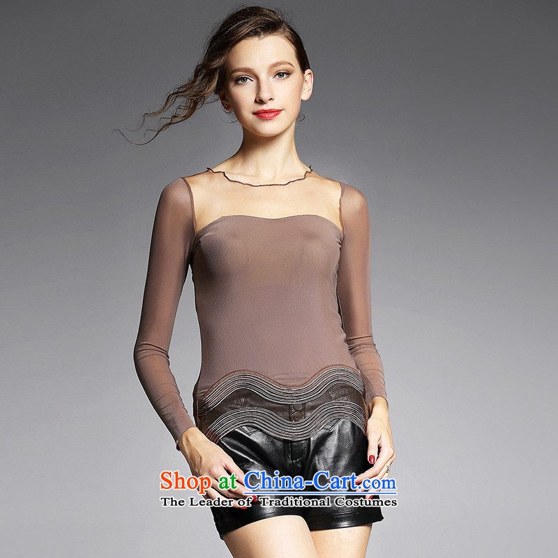 Hami stretch gauze forming the Netherlands European sites Sau San stylish 2015 Autumn replacing new long-sleeved terrace back women YN11037 gray blue rain butterfly according to S, shopping on the Internet has been pressed.