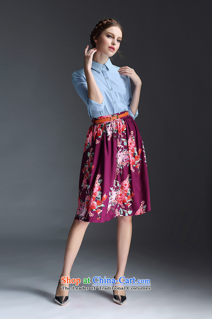 And involved shops new) Autumn *2015 Western Wind lapel of long-sleeved shirt + stamp chiffon long skirt two kits with intuitive female picture color L photo, prices, brand platters! The elections are supplied in the national character of distribution, so action, buy now enjoy more preferential! As soon as possible.