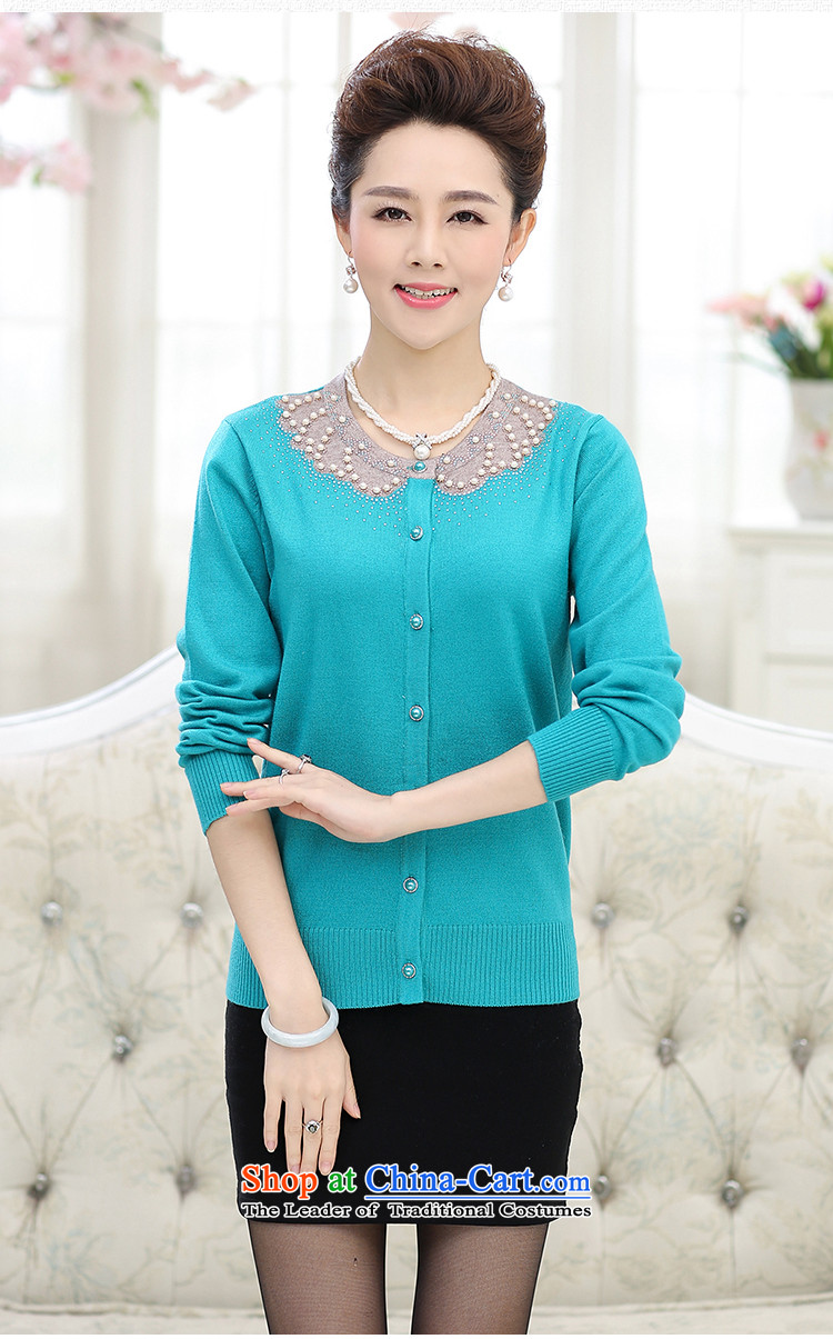 * The autumn shops and involve women's trendy new) Older long-sleeved Sau San Solid Color diamond knitting cardigan MOM pack sweater jacket pickled green L picture, prices, brand platters! The elections are supplied in the national character of distribution, so action, buy now enjoy more preferential! As soon as possible.