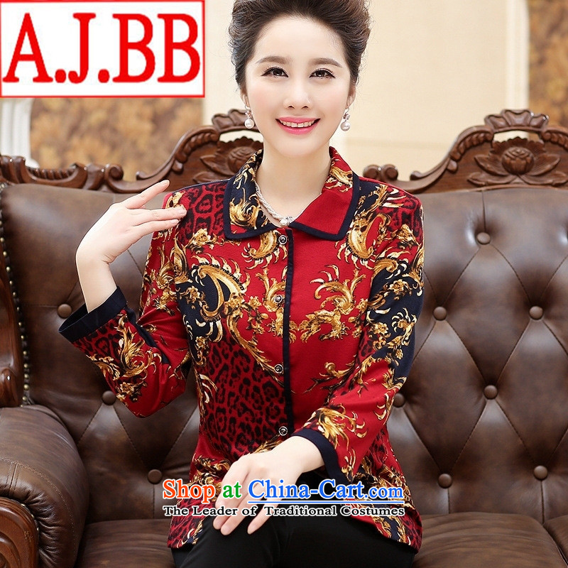 The Secretary for Health Concerns in older shirt shops * long-sleeved autumn 2015 installed female stamp China wind middle-aged moms with red shirts M,A.J.BB,,, Ms. shopping on the Internet