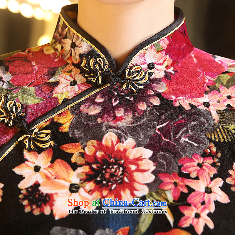 The cross-sa envy scouring pads improved qipao autumn flowers new cheongsam dress load. Ms. cuff qipao retro style qipao mother with older ZA3R01 picture color XL, the cross-sa , , , shopping on the Internet