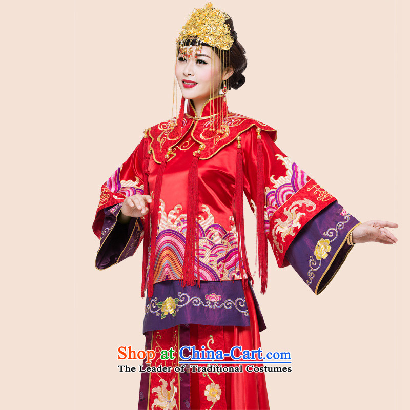 Stephen Yat dreams woven Cherrie Ying Sau Wo service with service-soo drink bride wo long-sleeved Long Feng crown embroidered Chinese style wedding costume red S, Yat Leung dream woven shopping on the Internet has been pressed.