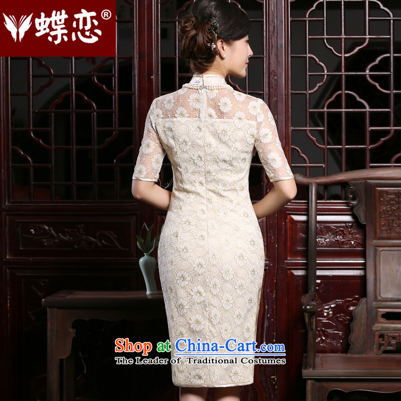 Butterfly Lovers autumn 2015 New Stylish retro short-sleeved daily short of Sau San lace cheongsam dress figure M Butterfly Lovers , , , shopping on the Internet