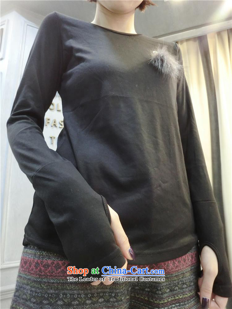 Ya-ting shop 2015 autumn and winter for women new Korean Pure cotton T-shirt with round collar forming the Netherlands to Sau San long-sleeved T-shirt black are code pictures, prices, brand platters! The elections are supplied in the national character of distribution, so action, buy now enjoy more preferential! As soon as possible.
