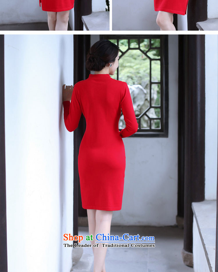 2015 Autumn and winter cheongsam dress the new bride woolen knitted improved long-sleeved short of stylish Ms. Sau San dresses wine red M picture, prices, brand platters! The elections are supplied in the national character of distribution, so action, buy now enjoy more preferential! As soon as possible.