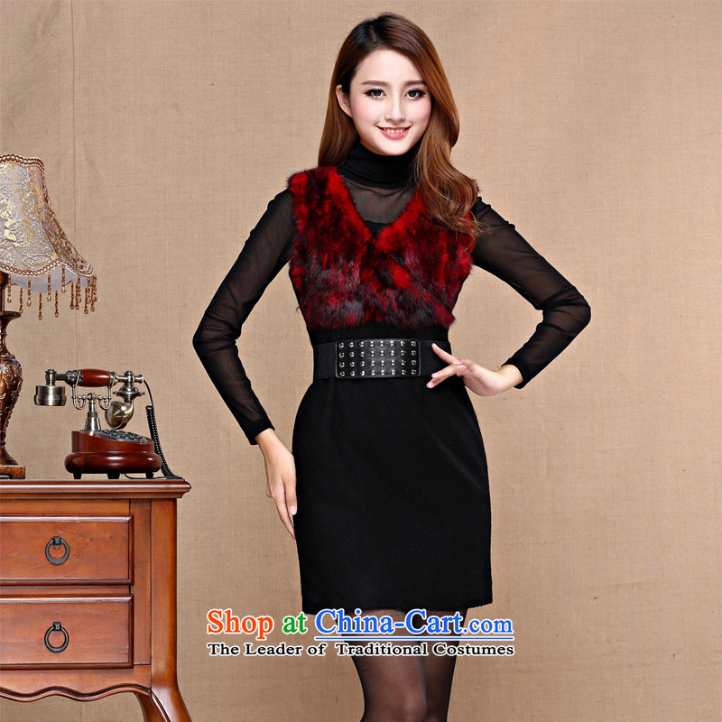 The autumn and winter new improved qipao retro Sau San-to-day women cheongsam female Tang-pack Black?XXL