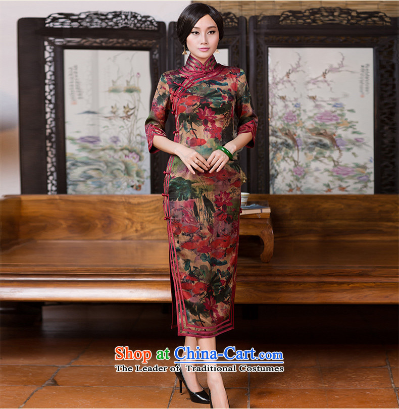 Chinese New Year 2015 classic-chiu of Chinese improved fashion, cuff silk incense cloud yarn cheongsam dress suit M pictures longer, prices, brand platters! The elections are supplied in the national character of distribution, so action, buy now enjoy more preferential! As soon as possible.