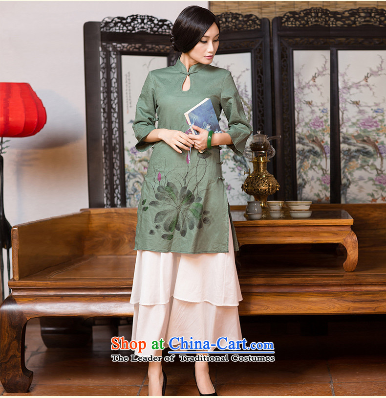 Chinese New Year 2015 classic ethnic autumn and winter cotton linen long-sleeved qipao long skirt Chinese Classical China wind tea service picture color M brand, prices, picture platters! The elections are supplied in the national character of distribution, so action, buy now enjoy more preferential! As soon as possible.