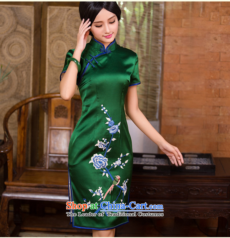 Chinese New Year 2015 classic ethnic autumn silk embroidery herbs extract retro cheongsam dress Chinese Dress classical picture color pictures, prices, XL brand platters! The elections are supplied in the national character of distribution, so action, buy now enjoy more preferential! As soon as possible.