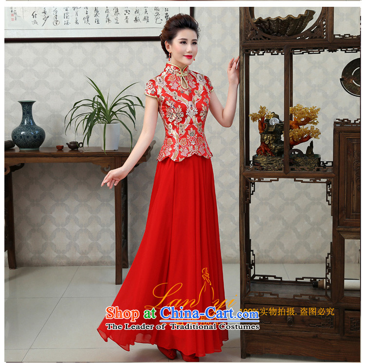 In the friends of autumn and winter Chinese dragon serving toasting champagne dress bride use costume hi-Wedding dress short-sleeved cheongsam dress Marriage Code Red XXL waist 2.3 feet picture, prices, brand platters! The elections are supplied in the national character of distribution, so action, buy now enjoy more preferential! As soon as possible.