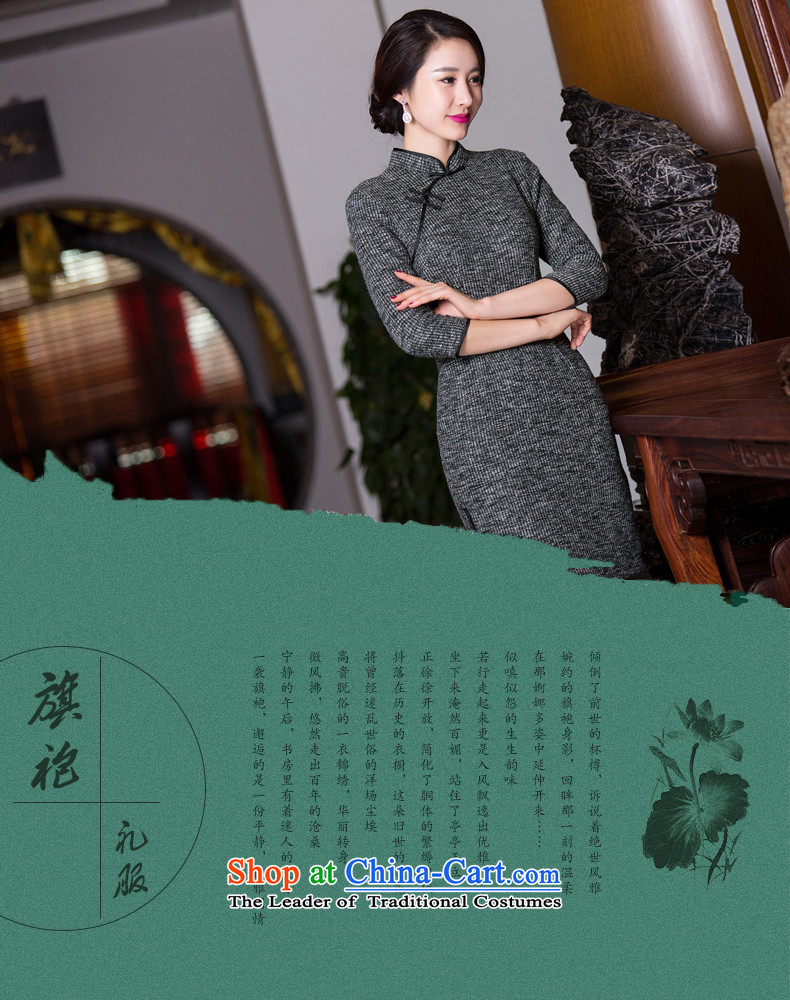 Up to the new 2015 Van Gogh gross qipao?. Of Chinese banquet late mother improved female Tang dynasty retro Sau San dresses traditional costumes biluo green - Linen ribbed M pictures, prices, brand platters! The elections are supplied in the national character of distribution, so action, buy now enjoy more preferential! As soon as possible.