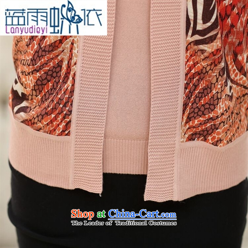 Shop 2015, Ya-ting older autumn new for women really two pieces of knitted shirts middle-aged moms with large long-sleeved jacket embossed paper 110, blue rain butterflies toner to , , , shopping on the Internet