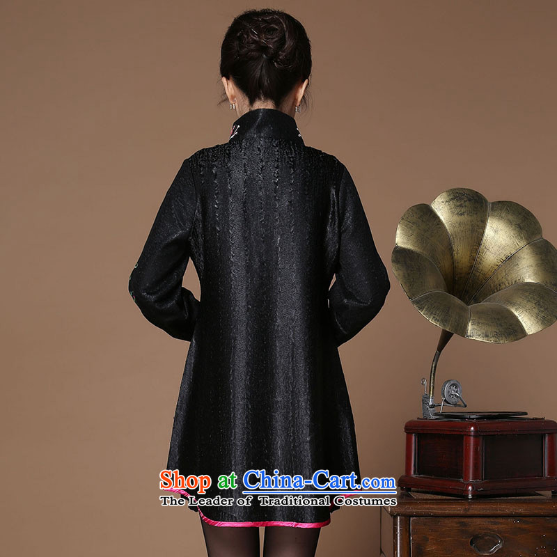 The nest products fall 2015 high-end silk creases Chinese Tang blouses elegant mother middle-aged ladies Wind Jacket Black XL, nest products , , , shopping on the Internet