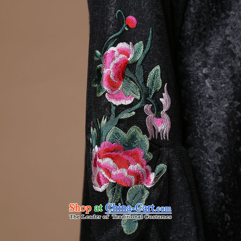 The nest products fall 2015 high-end silk creases Chinese Tang blouses elegant mother middle-aged ladies Wind Jacket Black XL, nest products , , , shopping on the Internet