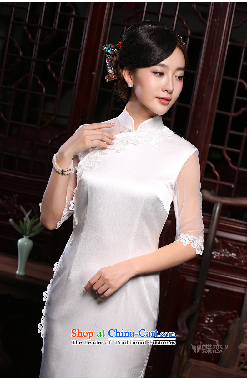 The Butterfly Lovers 2015 autumn and winter new long banquet Sau San graphics and sexy thin back white silk cheongsam dress White XL Photo, prices, brand platters! The elections are supplied in the national character of distribution, so action, buy now enjoy more preferential! As soon as possible.
