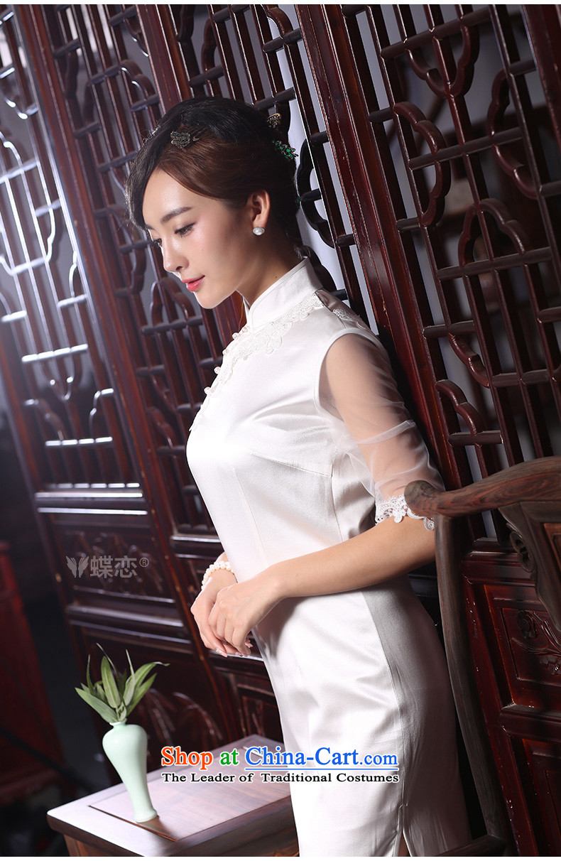 The Butterfly Lovers 2015 autumn and winter new long banquet Sau San graphics and sexy thin back white silk cheongsam dress White XL Photo, prices, brand platters! The elections are supplied in the national character of distribution, so action, buy now enjoy more preferential! As soon as possible.