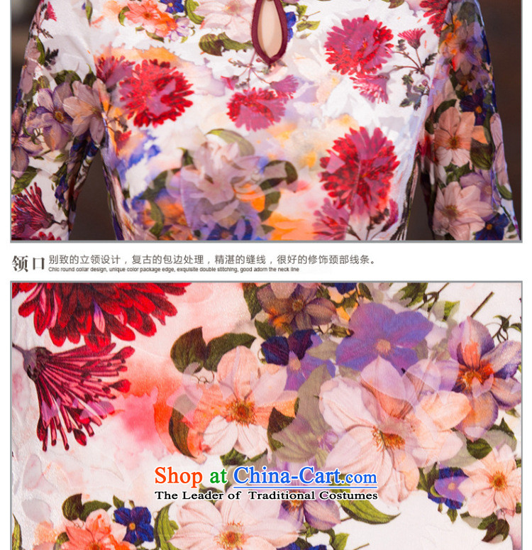 Floral autumn and winter cheongsam dress scouring pads of Chinese New Year 2015 collar improvement in long-sleeved dresses female figure color pictures, prices, XL brand platters! The elections are supplied in the national character of distribution, so action, buy now enjoy more preferential! As soon as possible.