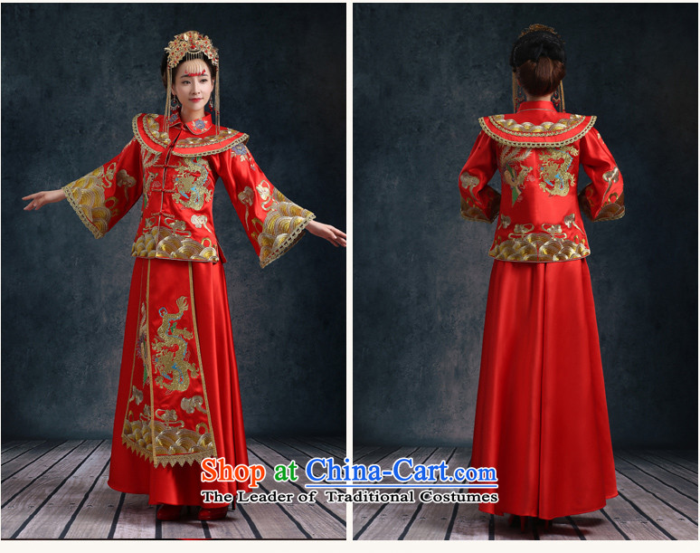 Yoyo Chen Su-wo service bathing in the autumn bridal dresses straight up wedding gown ancient winter pregnant women serving the Dragon Chinese use bows dress-soo and 7 Cuff marriage solemnisation 9 Cuff L  chest 100CM photo, prices, brand platters! The elections are supplied in the national character of distribution, so action, buy now enjoy more preferential! As soon as possible.