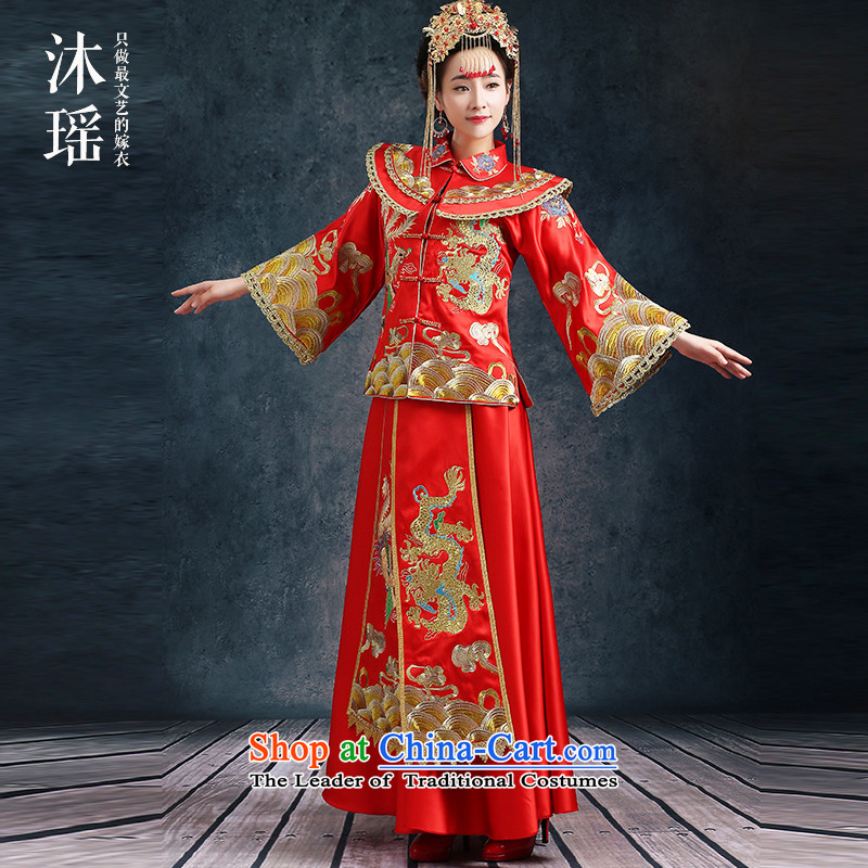 Yoyo Chen Su-wo service bathing in the autumn bridal dresses straight up wedding gown ancient winter pregnant women serving the Dragon Chinese use bows dress-soo and 7 Cuff marriage solemnisation 9 Cuff L  chest 100CM, Mu Yao , , , shopping on the Interne