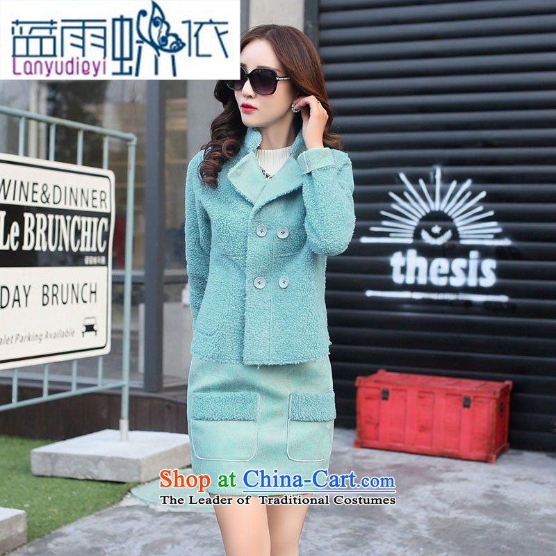 Ya-ting shop 2015 winter clothing new products Korean Female dress with two kits BHJY2516 XXL, black rain butterfly according to blue , , , shopping on the Internet