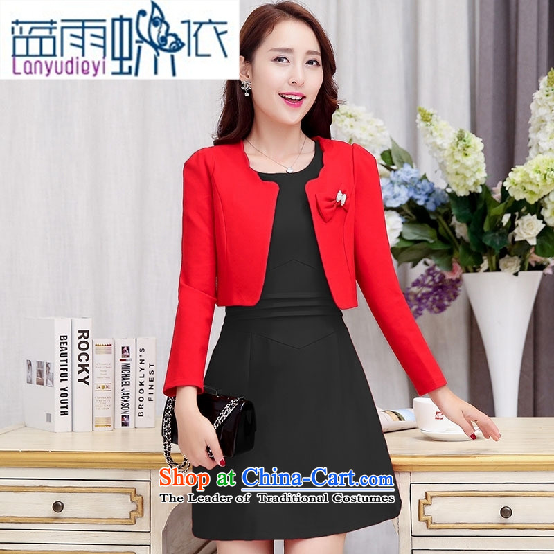 Ya-ting shop 2015 Fall/Winter Collections of new products Korean women's dresses two kits BAMS9035 dragon red XL, blue rain butterfly according to , , , shopping on the Internet