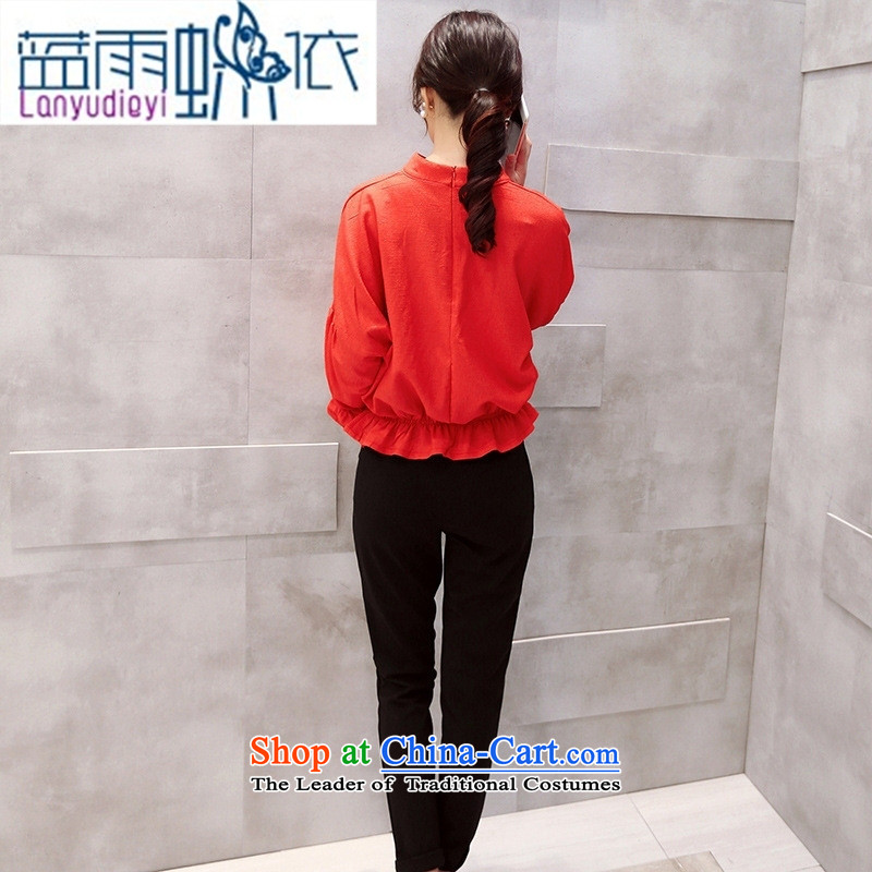 Ya-ting shop 2015 Fall/Winter Collections of new products Korean ladies' pants with two-piece BXMTZ9952 Longda Red + Black , L, blue rain butterfly according to , , , shopping on the Internet