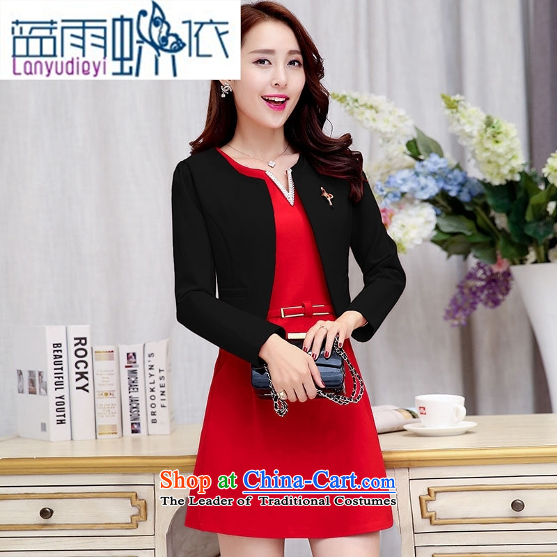 Ya-ting shop 2015 Fall/Winter Collections new Korean girl who decorated dresses two kits BAMS9037 dragon red and black , L, blue rain butterfly according to , , , shopping on the Internet