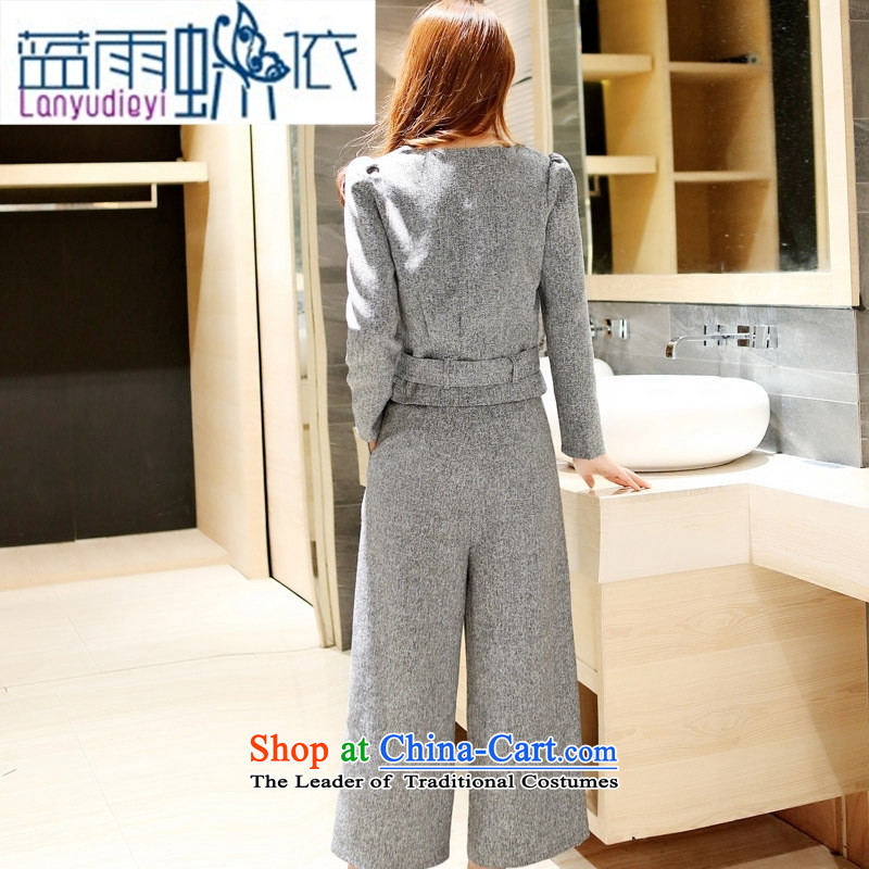 Ya-ting shop 2015 new products fall Korean female trend pants two kits with Hang Lung BYBE109 gray , blue rain butterfly according to , , , shopping on the Internet
