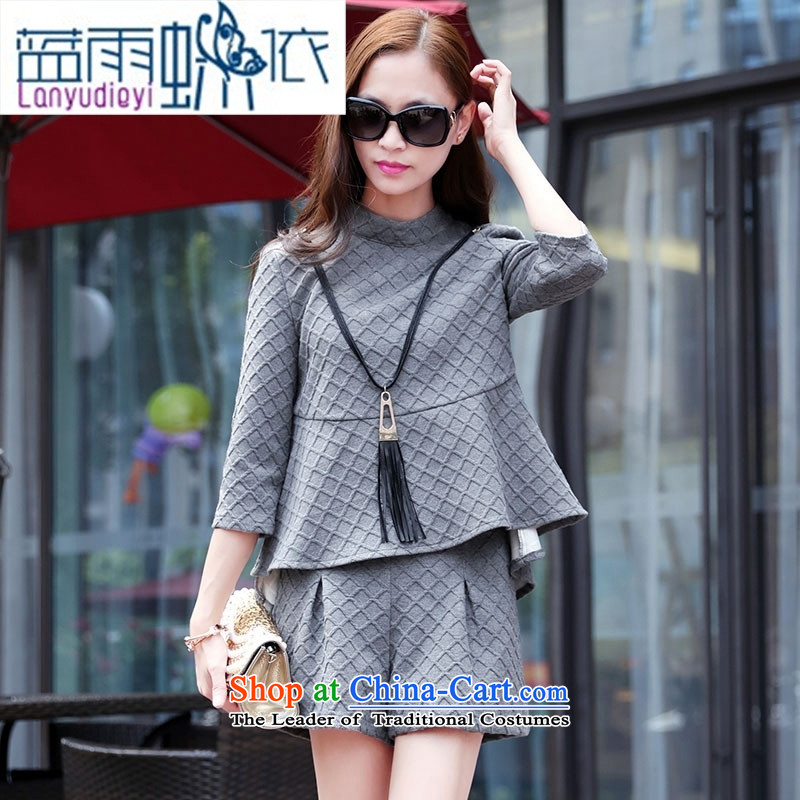 Ya-ting shop 2015 winter clothing new product version Korea ladies' pants with two-piece with Hang Lung BSYG6179 XXL, gray blue rain butterfly according to , , , shopping on the Internet