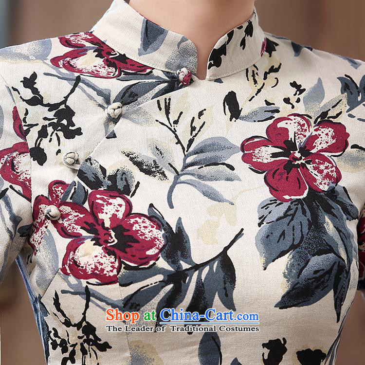 * retro shops and involve improved cotton linen, short-sleeved in long cheongsam dress Starke robe dress ink MUI XXL picture, prices, brand platters! The elections are supplied in the national character of distribution, so action, buy now enjoy more preferential! As soon as possible.