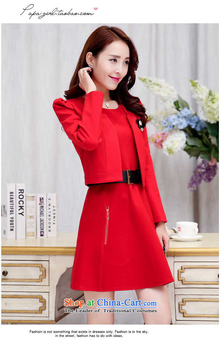 Ms Rebecca Pun stylish shops 2015 Fall/Winter Collections of new products Korean women's dresses BAMS9039 two kits with waistband dragon red and black XXL picture, prices, brand platters! The elections are supplied in the national character of distribution, so action, buy now enjoy more preferential! As soon as possible.