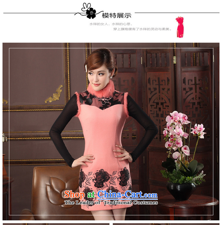 The aristocratic oriental 2015 new products winter wool sleeveless cheongsam dress gross collar embroidery cheongsam dress 574426 in the ordinary course of Red L picture, prices, brand platters! The elections are supplied in the national character of distribution, so action, buy now enjoy more preferential! As soon as possible.