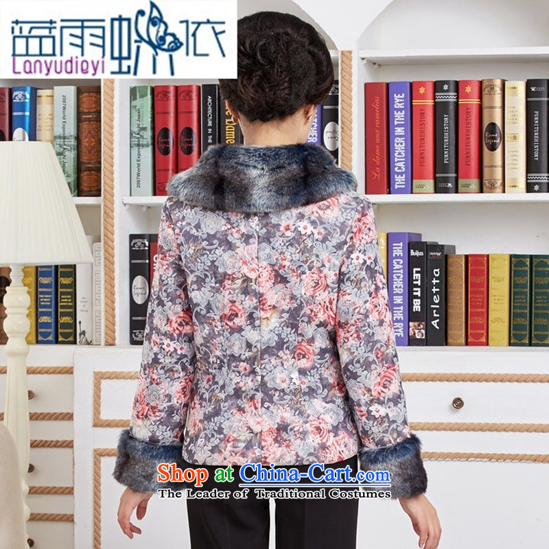 Ya-ting Shop Women Fall/Winter Collections in cotton coat older Tang dynasty ãþòâ robe mother with T-shirt style classical XXXL, gray blue rain butterfly according to , , , shopping on the Internet