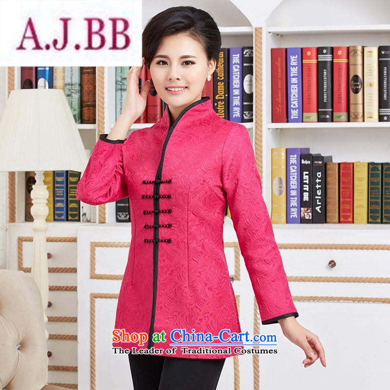 Ms Rebecca Pun and fashion boutiques in Tang Dynasty windbreaker long spring and autumn in older women's clothes with her mother Chinese red jacket L,A.J.BB,,, improved shopping on the Internet