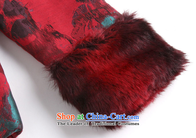 Ms Rebecca Pun stylish shops 2015 Cotton Women's short) Emulation mink collar autumn and winter clothes for older robe low female red jacket XXL picture, prices, brand platters! The elections are supplied in the national character of distribution, so action, buy now enjoy more preferential! As soon as possible.