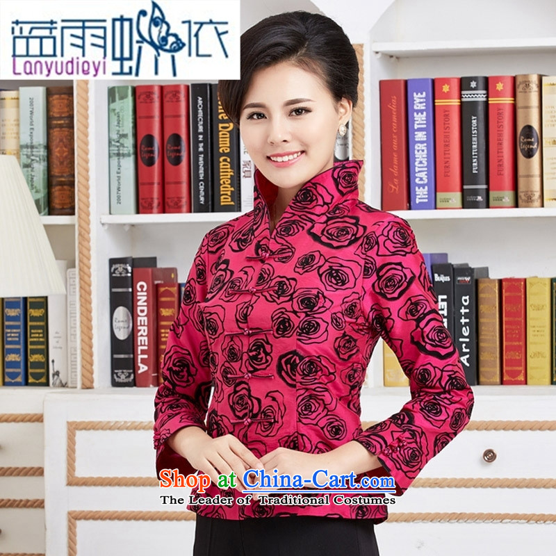 Ya-ting shop in older women and mothers Ms. replacing Tang blouses wedding-dress birthday with Chinese improved retro jacket red XXXL, blue rain butterfly according to , , , shopping on the Internet