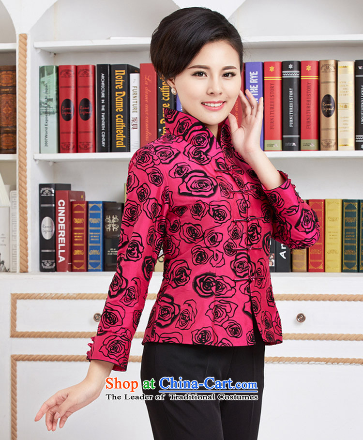 Ya-ting Tang dynasty new shops, ethnic long-sleeved T-shirt spring and autumn in mother figure jacket women older feather clothes red XL Photo, prices, brand platters! The elections are supplied in the national character of distribution, so action, buy now enjoy more preferential! As soon as possible.