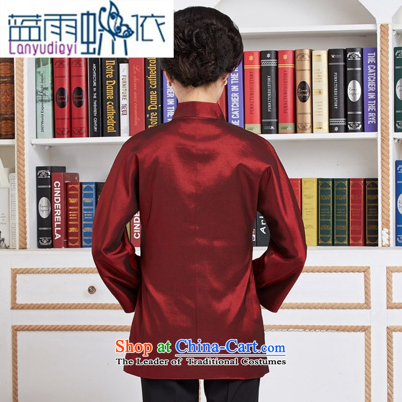 Ms. Ya-ting shop Tang blouses. Long load during the spring and autumn wind jacket Chinese improved national dress mother red blue rain butterfly to XXL, shopping on the Internet has been pressed.